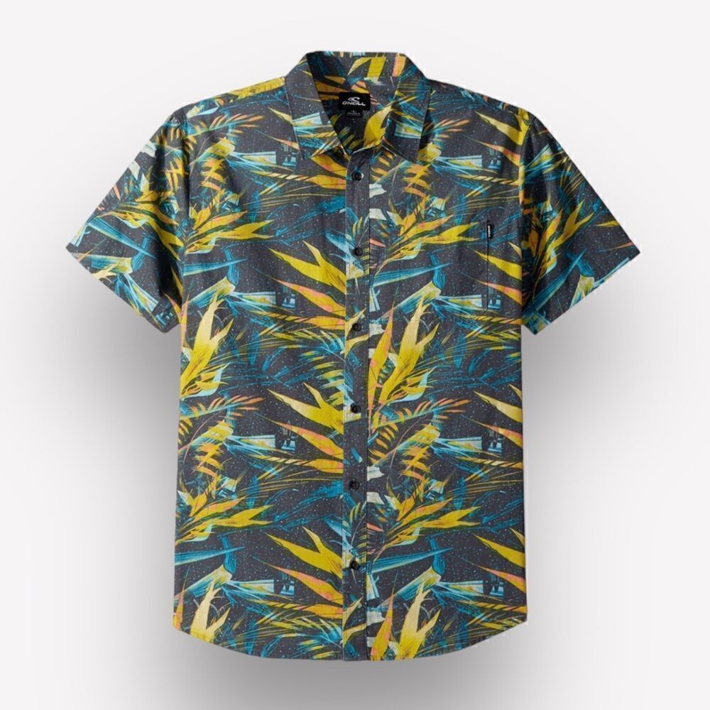 O’Neill Hawaiian Button Down Shirt Tropical Large Cotton Worn Once